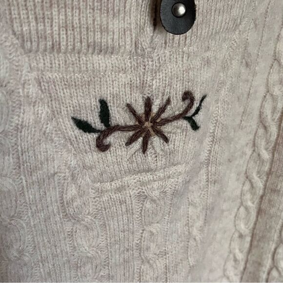 Hammerschmid Wool Pullover Sweater with 1/4 Zip and Embroidery - Size Large - Picture 8 of 10